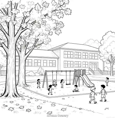 Free printable Autumn Scenery 16 Coloring Page - Free Printable fall PDFS Coloring Sheets coloring page