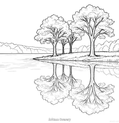 Free printable Autumn Scenery 18 Coloring Page - Free Printable fall PDFS Coloring Sheets coloring page