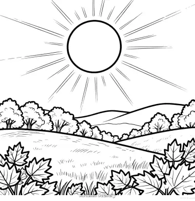 Free printable Autumn Scenery 19 Coloring Page - Free Printable fall PDFS Coloring Sheets coloring page