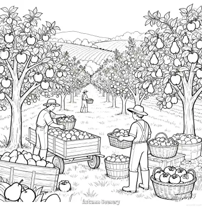 Free printable Autumn Scenery 8 Coloring Page - Free Printable fall PDFS Coloring Sheets coloring page