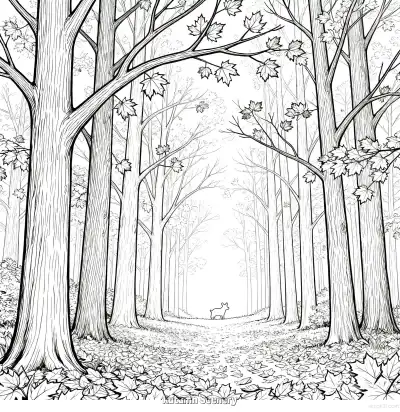 Free printable Autumn Scenery 9 Coloring Page - Free Printable fall PDFS Coloring Sheets coloring page
