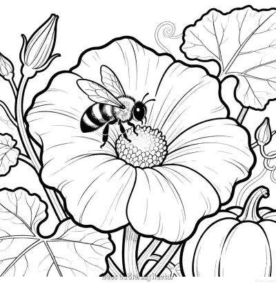 Free printable Bees Gathering Nectar  Coloring Page - Free Printable fall PDFS Coloring Sheets coloring page