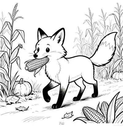Free printable Fox  Coloring Page - Free Printable fall PDFS Coloring Sheets coloring page