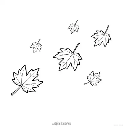 Free printable Maple Leaves 2 Coloring Page - Free Printable fall PDFS Coloring Sheets coloring page
