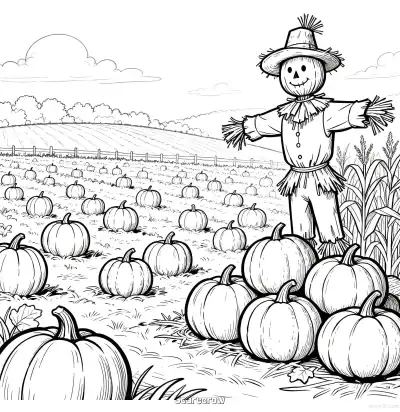 Free printable Scarecrow 1 Coloring Page - Free Printable fall PDFS Coloring Sheets coloring page