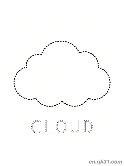 Free printable Cloud Shape Coloring Page coloring page