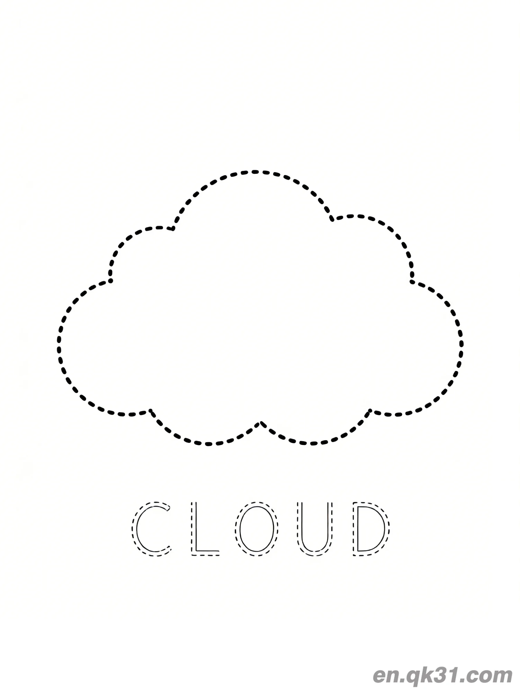 Cloud Shape Coloring Page – Free Printable Coloring Page for Kids and Adults