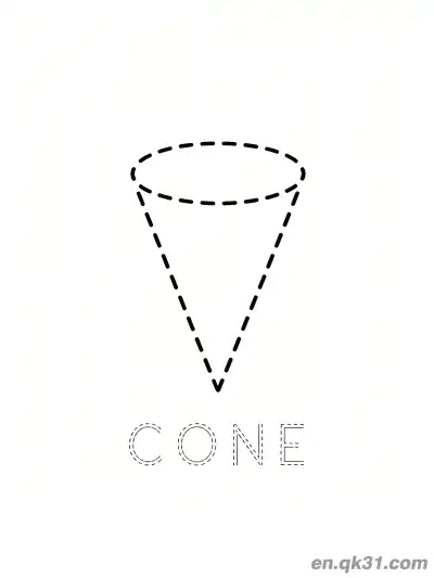 Free printable Cone Shape Coloring Page coloring page