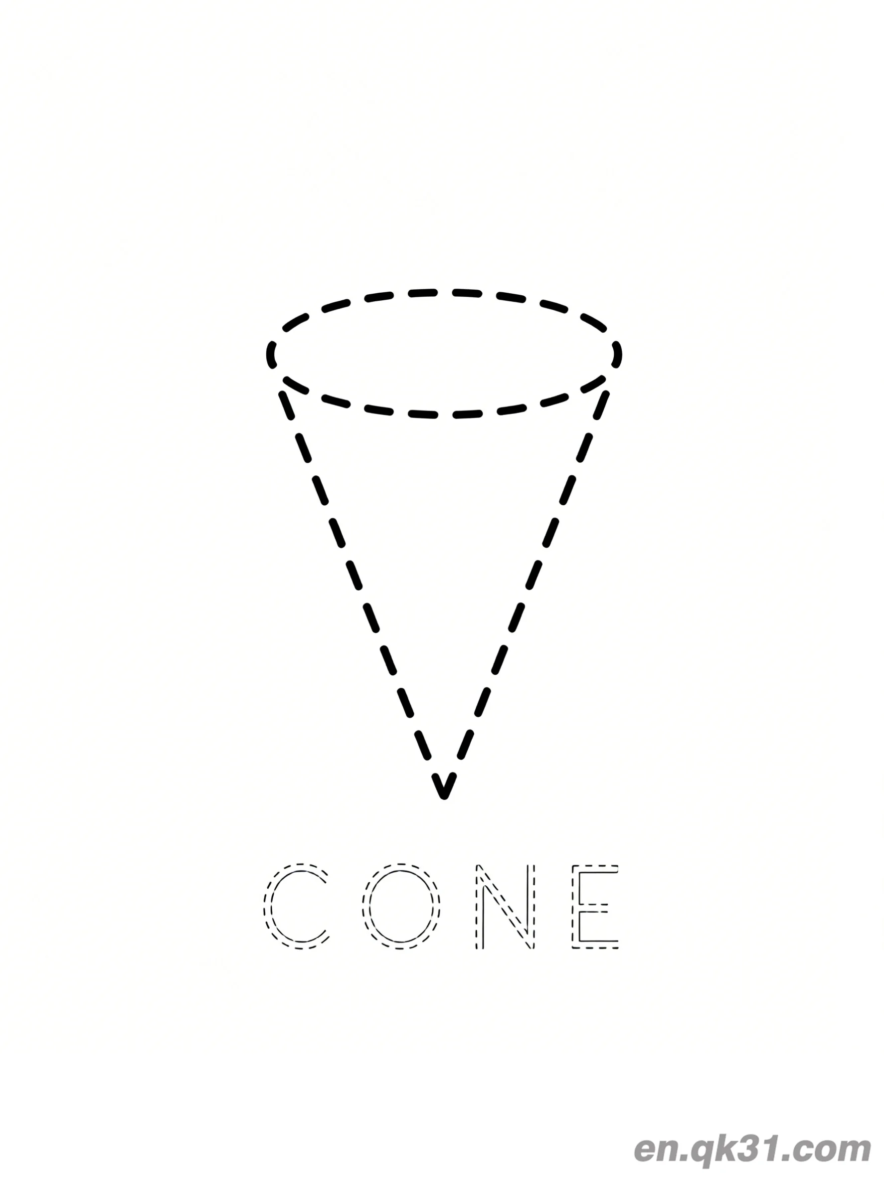 Cone Shape Coloring Page – Free Printable Coloring Page for Kids and Adults
