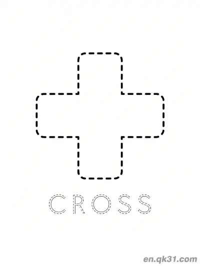 Free printable Cross Outline Coloring Page coloring page