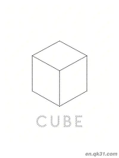 Free printable Cube Shape Coloring Page coloring page