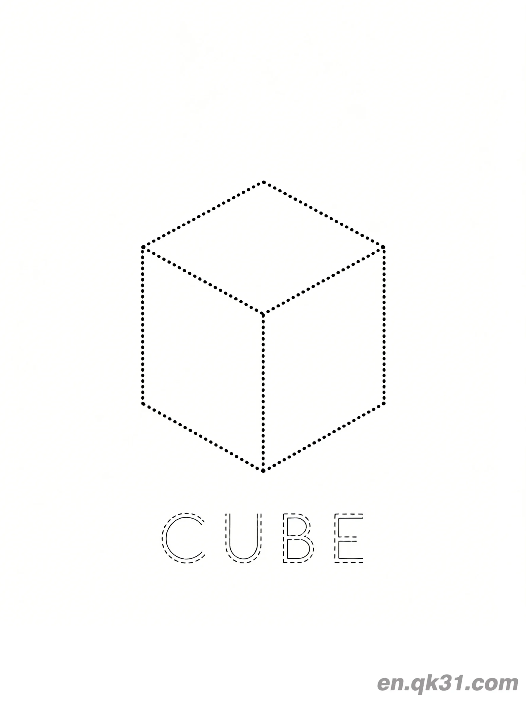 Cube Shape Coloring Page – Free Printable Coloring Page for Kids and Adults