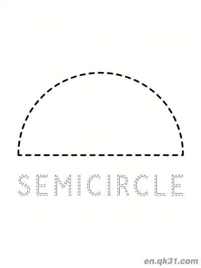 Free printable Dashed Semicircle Outline Coloring Page coloring page