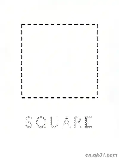 Free printable Dashed Square Outline Coloring Page coloring page