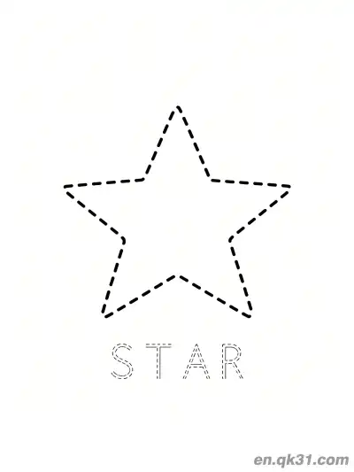 Free printable Dashed Star Outline Coloring Page coloring page