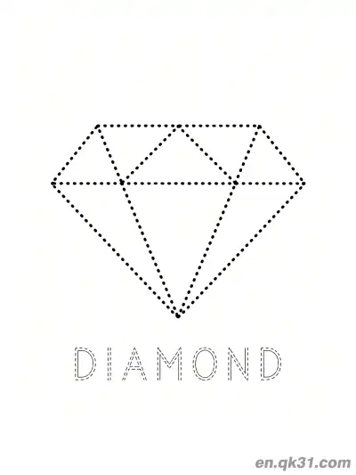 Free printable Dotted Diamond Outline Coloring Page coloring page