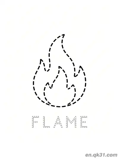 Free printable Flame Shape Coloring Page coloring page