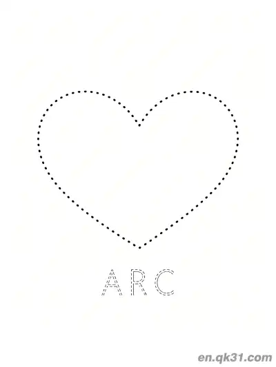Free printable Heart Arc Shape Coloring Page coloring page