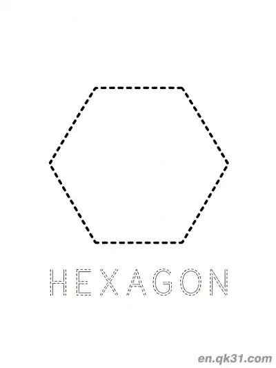 Free printable Hexagon Shape Coloring Page coloring page