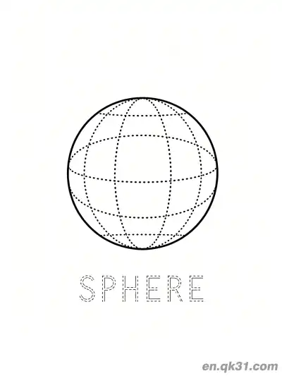 Free printable Sphere Shape Coloring Page coloring page