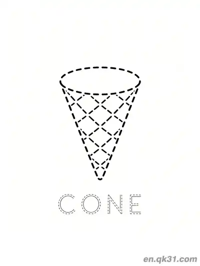 Free printable Waffle Ice Cream Cone Coloring Page coloring page