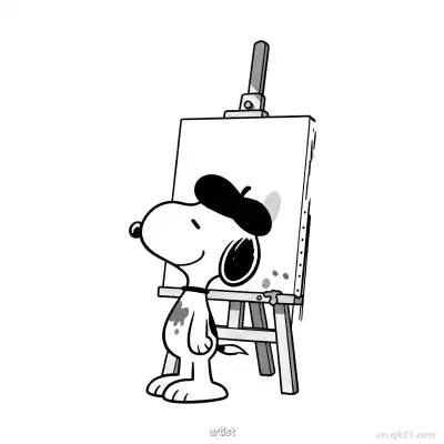 Free printable Artist Snoopy Painting Coloring Page coloring page