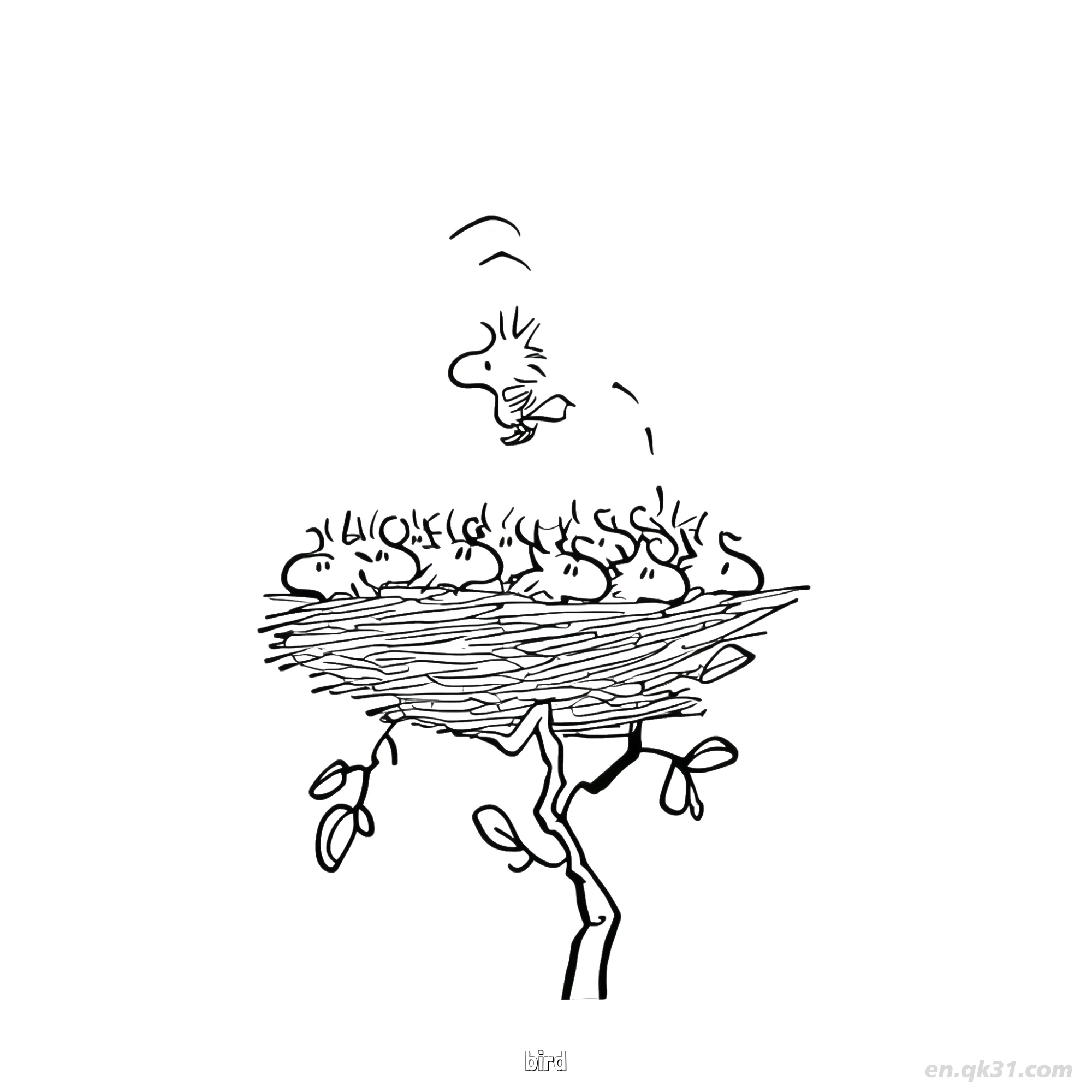 Bird Nest Jumping Coloring Page – Free Printable Coloring Page for Kids and Adults