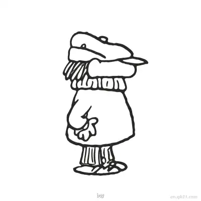 Free printable Boy with Big Cap Coloring Page coloring page
