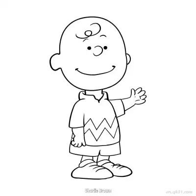 Free printable Charlie Brown Waving Coloring Page coloring page