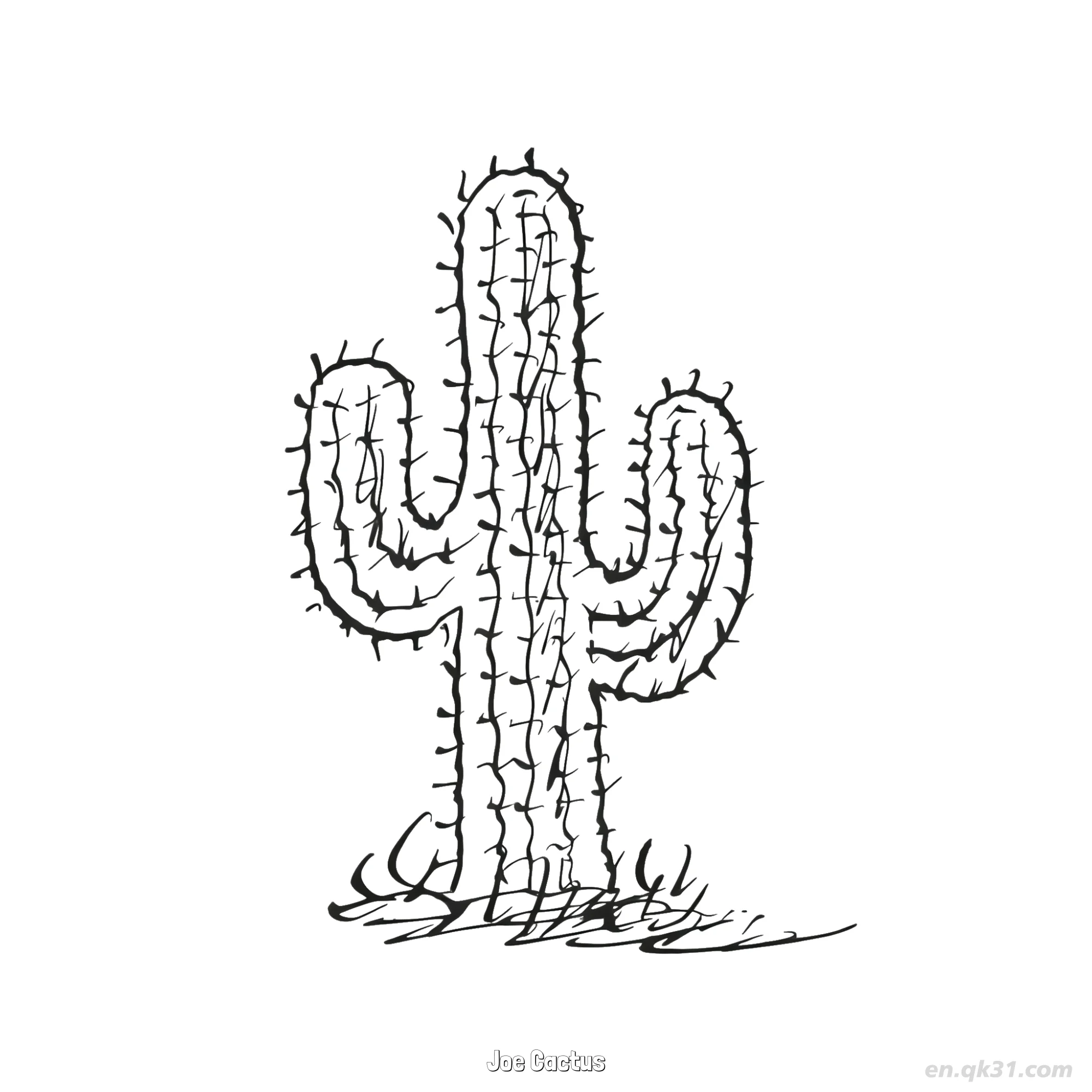 Joe Cactus Coloring Page – Free Printable Coloring Page for Kids and Adults
