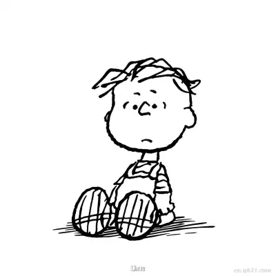 Free printable Linus Sitting Thoughtfully Coloring Page coloring page