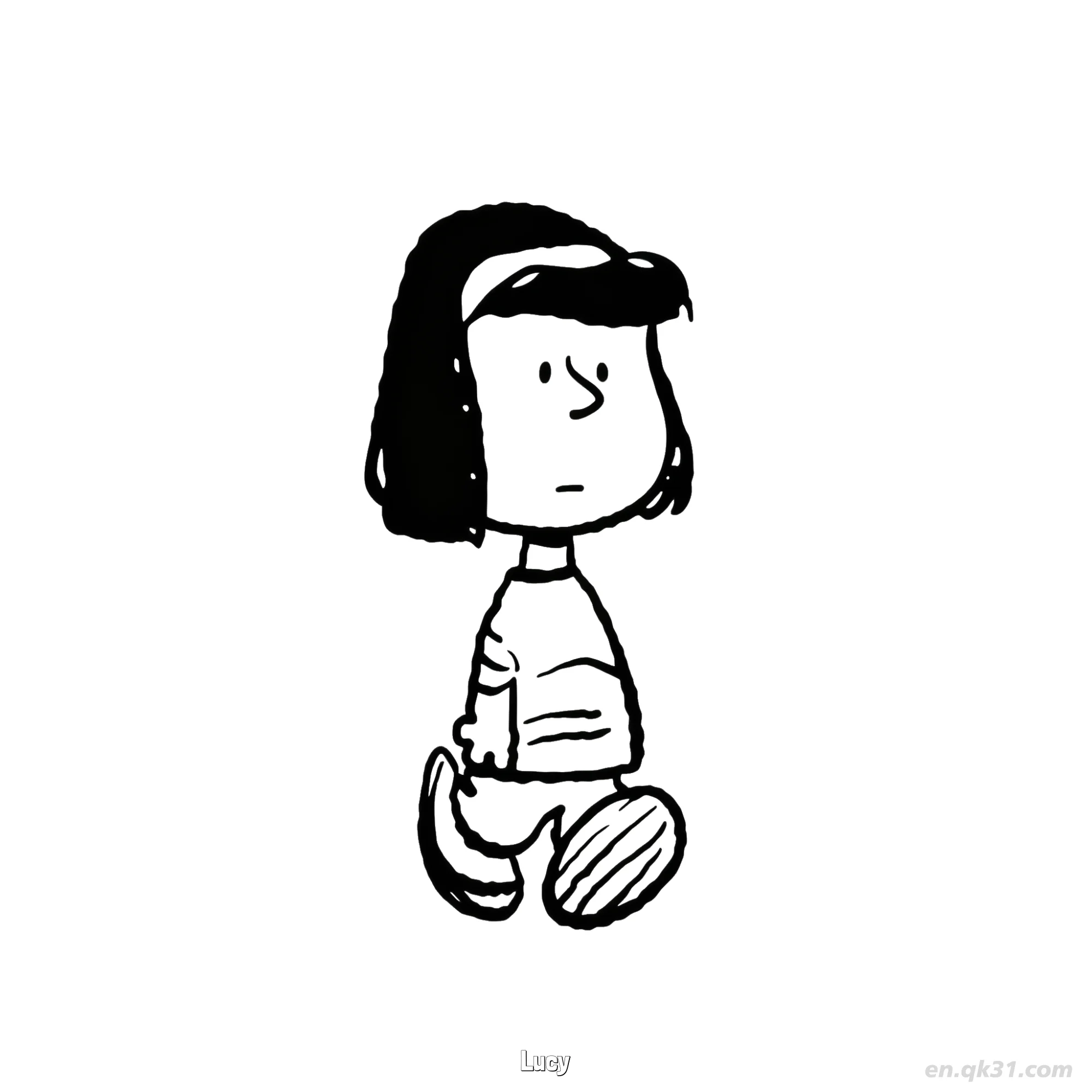 Lucy Sitting Calmly Coloring Page – Free Printable Coloring Page for Kids and Adults