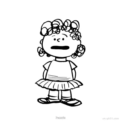 Free printable Peanuts Girl with Curly Hair Coloring Page coloring page