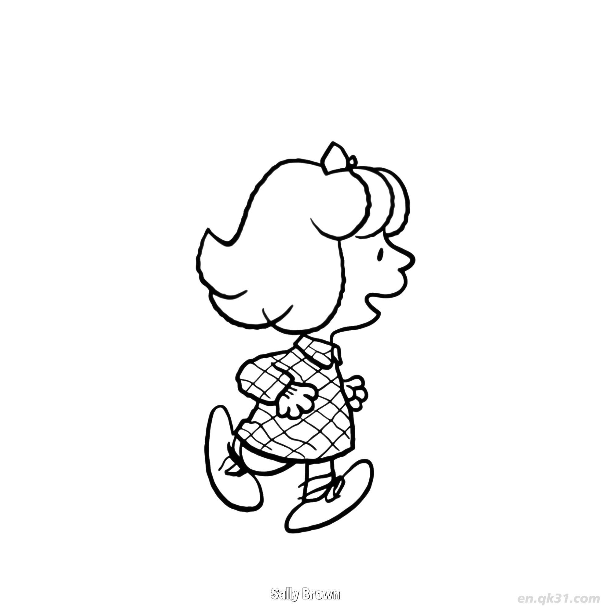Sally Brown Running Pose Coloring Page – Free Printable Coloring Page for Kids and Adults