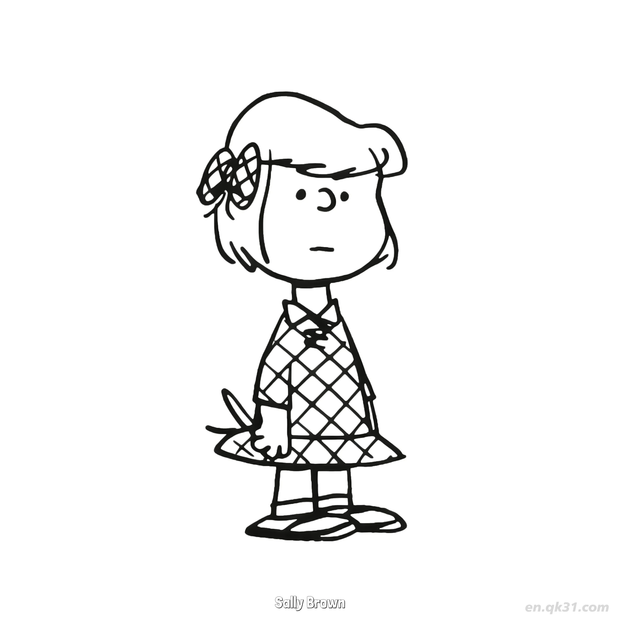 Sally Brown Standing Still Coloring Page – Free Printable Coloring Page for Kids and Adults