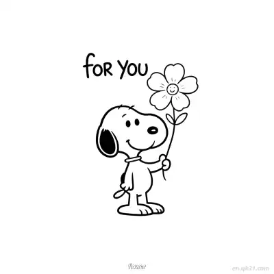 Free printable Snoopy Flower for You Coloring Page coloring page