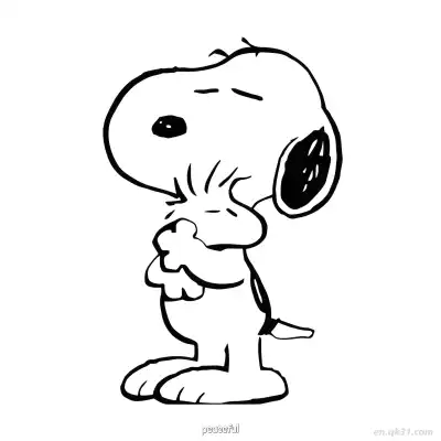 Free printable Snoopy Peaceful Pose Coloring Page coloring page