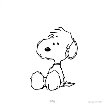 Free printable Snoopy Sitting Side View Coloring Page coloring page
