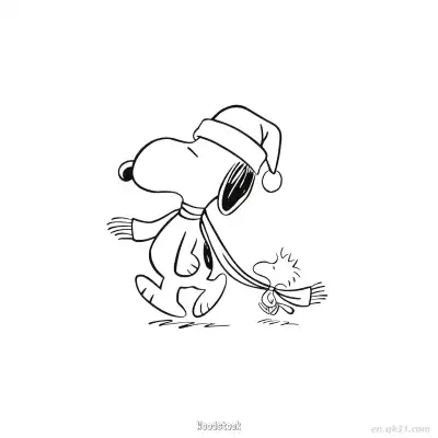 Free printable Snoopy and Woodstock Winter Scarf Coloring Page coloring page