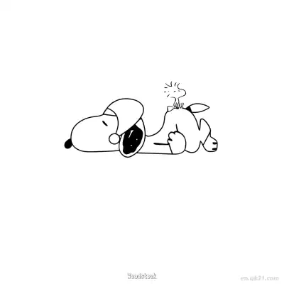 Free printable Snoopy and Woodstock Peaceful Nap Coloring Page coloring page