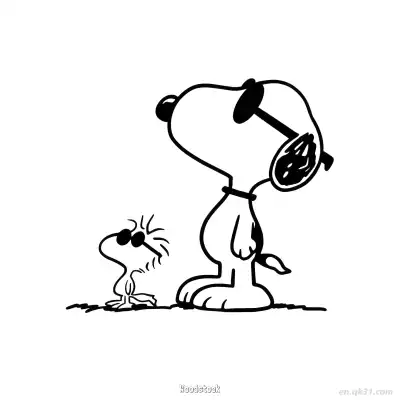 Free printable Snoopy and Woodstock Sunglasses Coloring Page coloring page