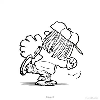 Free printable Snoopy Baseball Throw Coloring Page coloring page