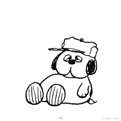 Free printable Snoopy Dog with Cap Coloring Page coloring page