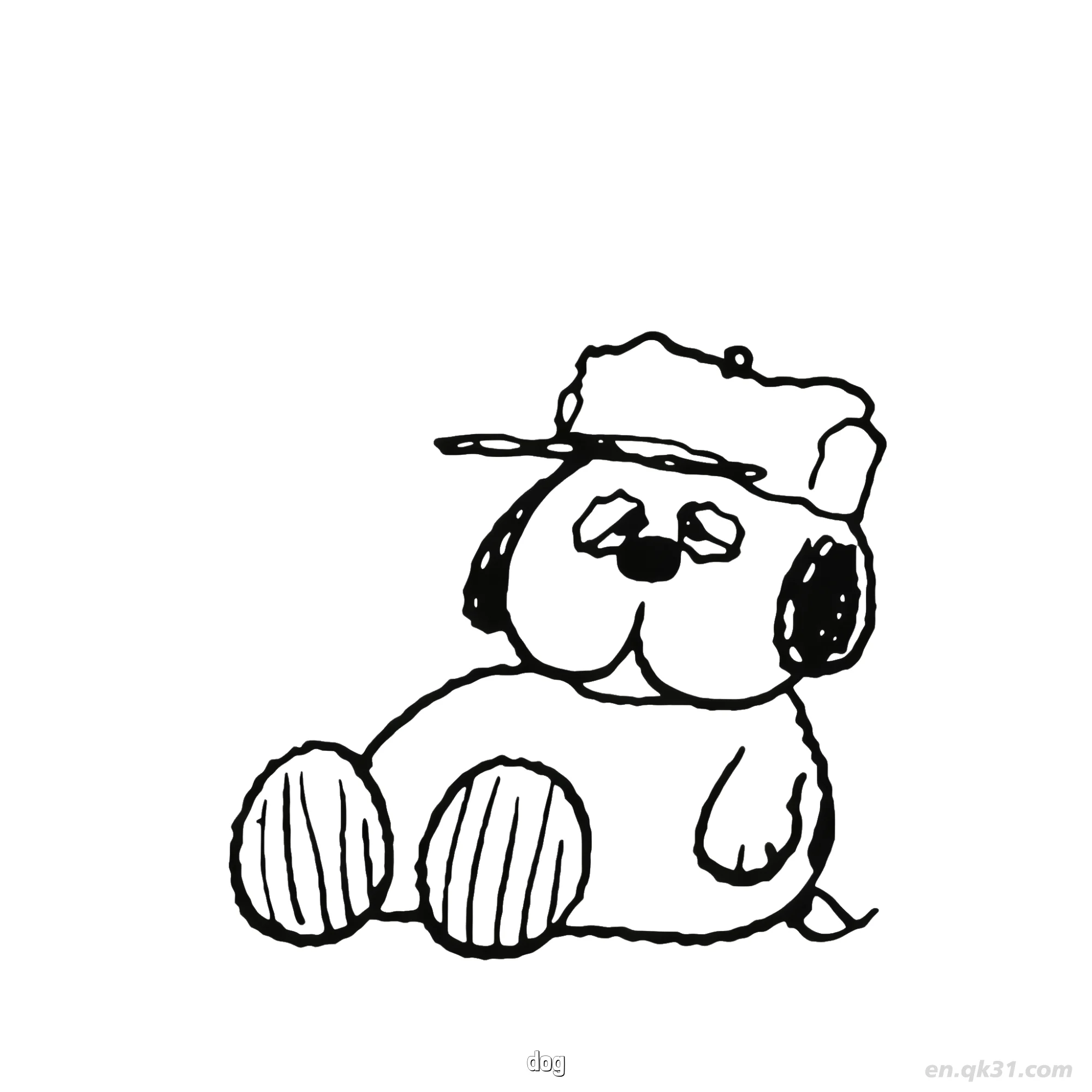 Snoopy Dog with Cap Coloring Page – Free Printable Coloring Page for Kids and Adults