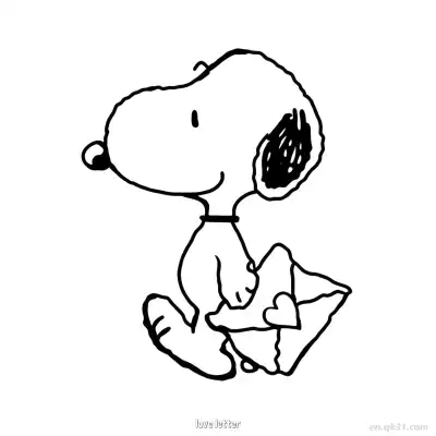 Free printable Snoopy Love Letter Envelope Coloring Page coloring page