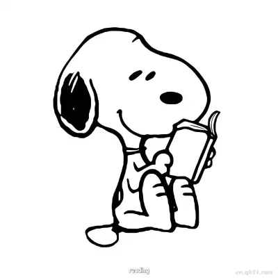 Free printable Snoopy Reading a Book Quietly Coloring Page coloring page