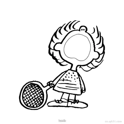 Free printable Snoopy Tennis Girl Coloring Page coloring page