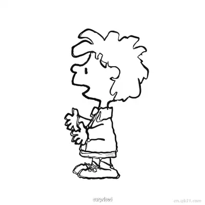 Free printable Surprised Peanuts Boy Side View Coloring Page coloring page