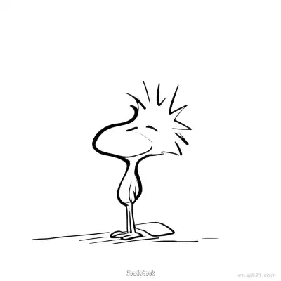 Free printable Woodstock Standing Alone Coloring Page coloring page