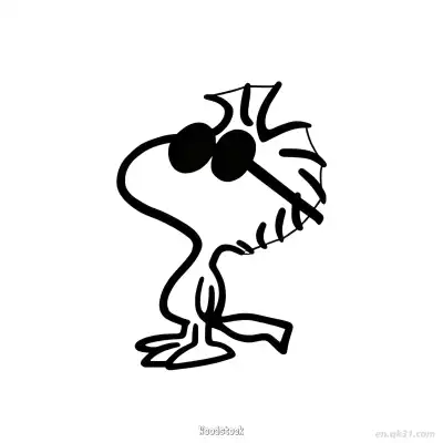 Free printable Woodstock Standing with Sunglasses Coloring Page coloring page